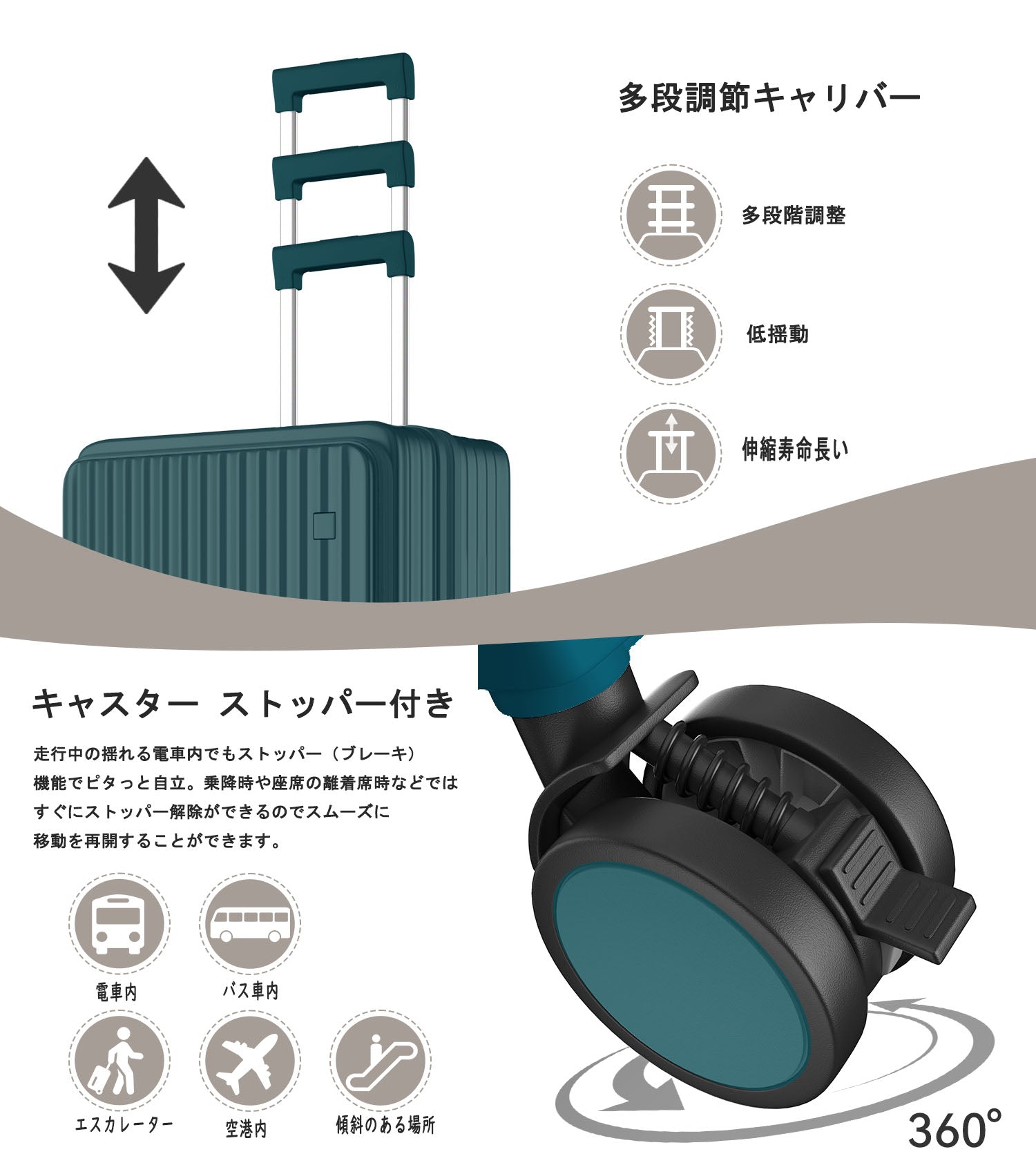 Ashard サイドオープン 拡張式スーツケース