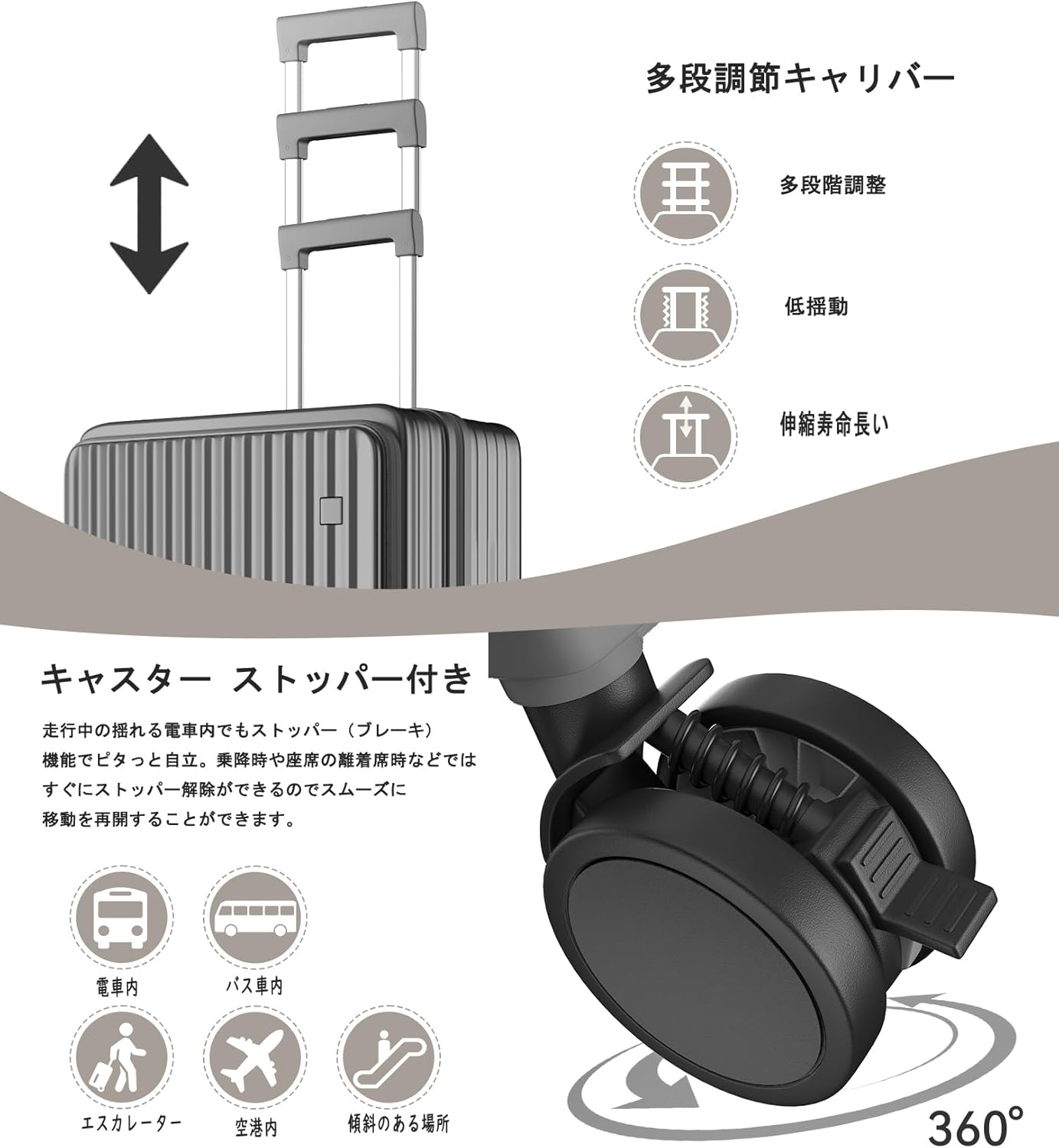 Ashard サイドオープン 拡張式スーツケース