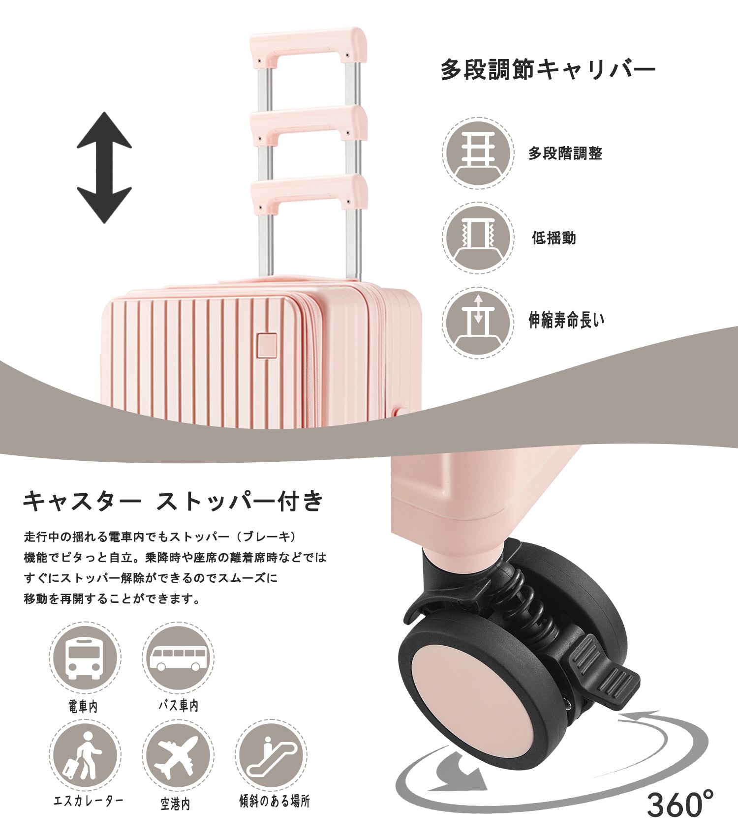 Ashard サイドオープン 拡張式スーツケース