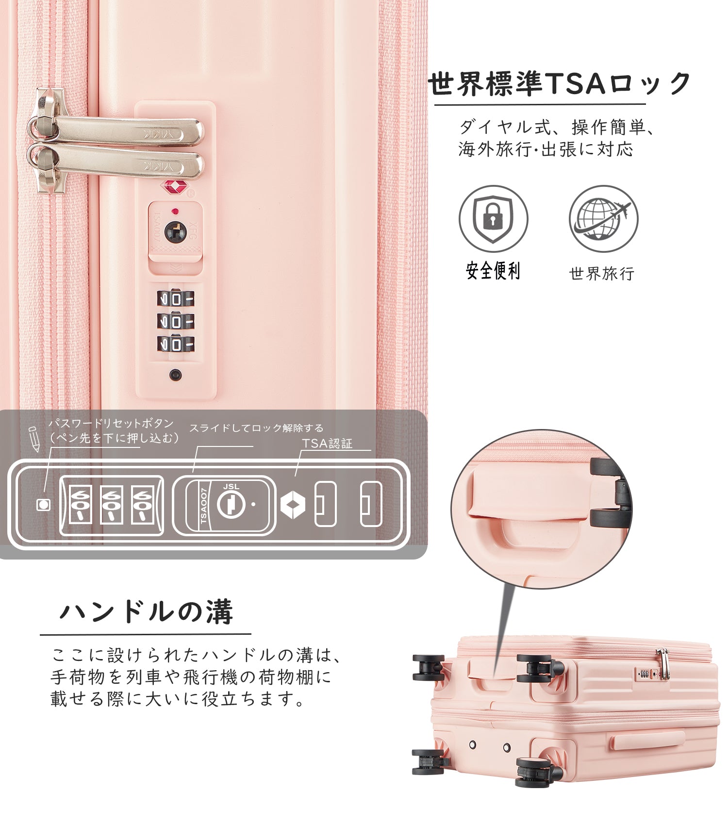 Ashard サイドオープン 拡張式スーツケース