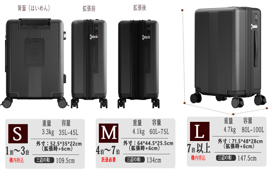 Ashard Expandable Carry-On Suitcase