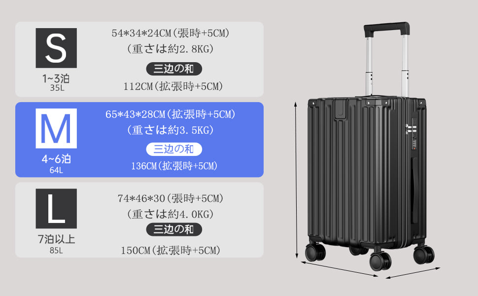 Ashard Lightweight Expandable Suitcase