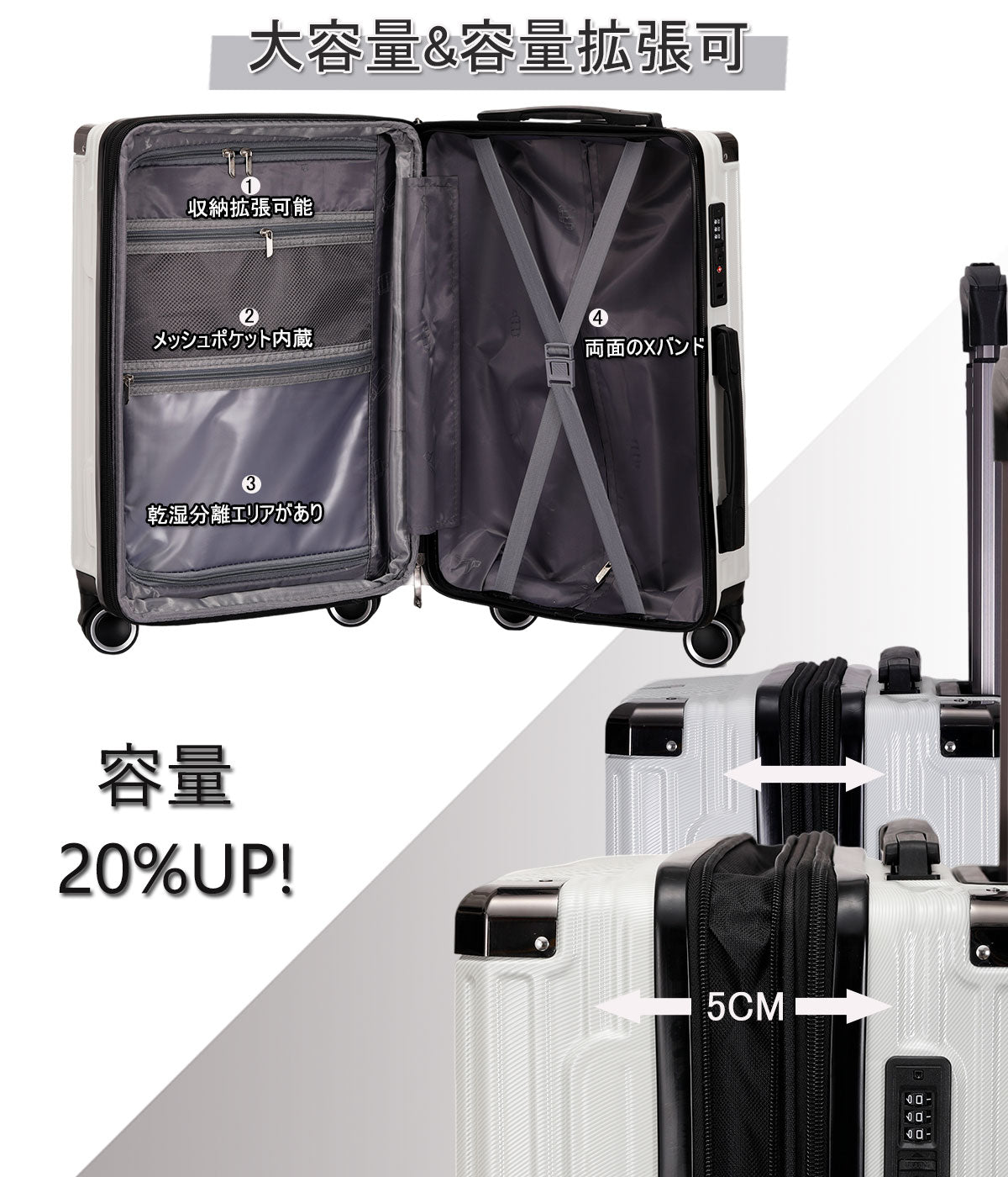 Ashard Lightweight Expandable Suitcase